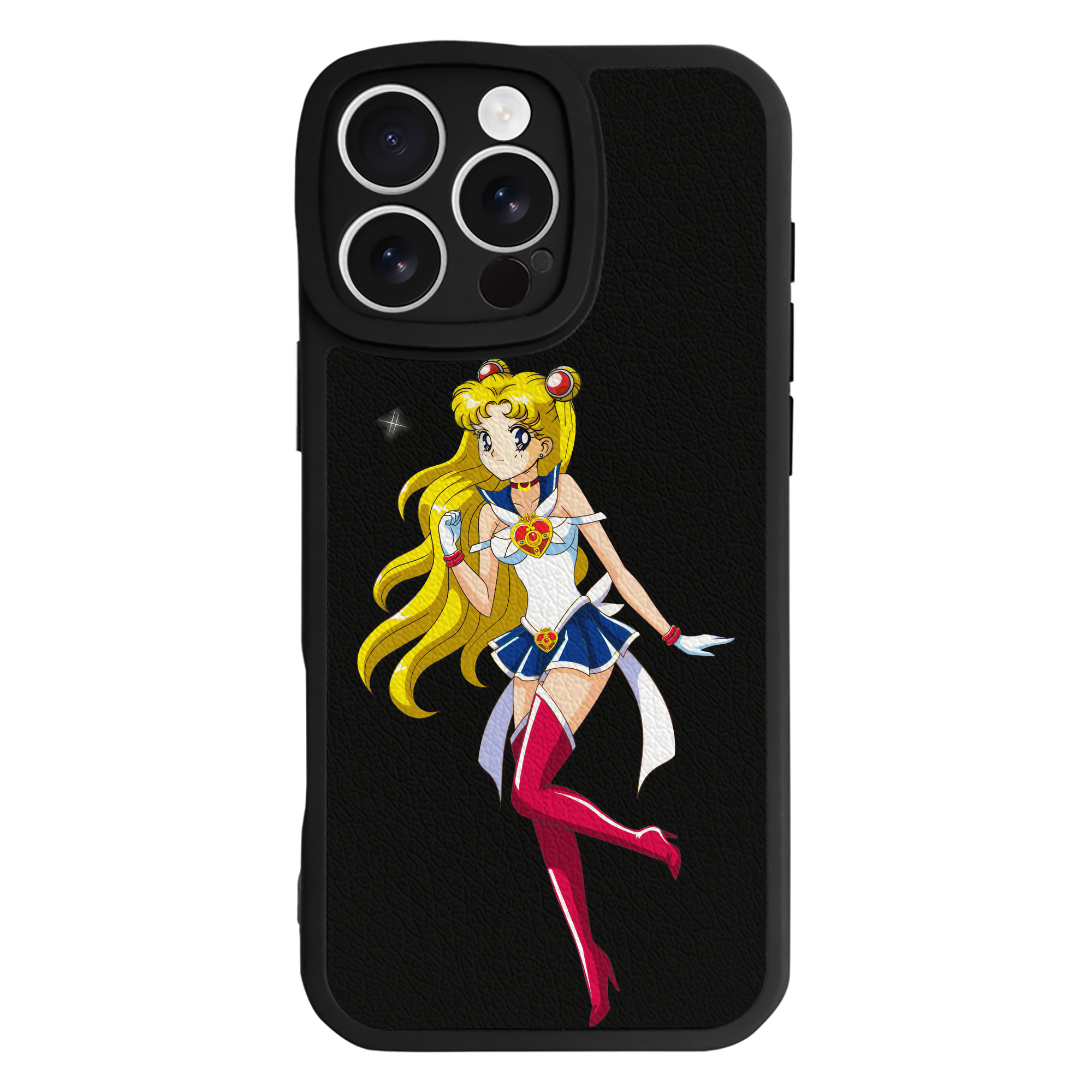 （画像用） 美少女戦士セーラームーン 月野 うさぎ つきの うさぎ Sailor Moon Tsukino Usagi 【iPhone 16シリーズ対応】シリコンスマホケース（レザー調） 材質：シリコン